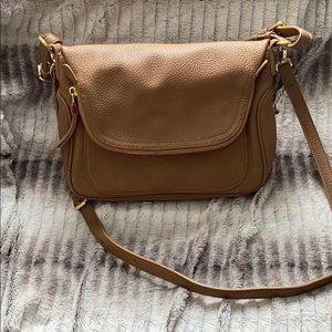 Light Brown Multi-Compartment Satchel/ Crossbody